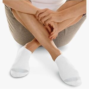 Hanes Women's Plush Comfort Toe Seam No Show Socks, 6-Pair Pack